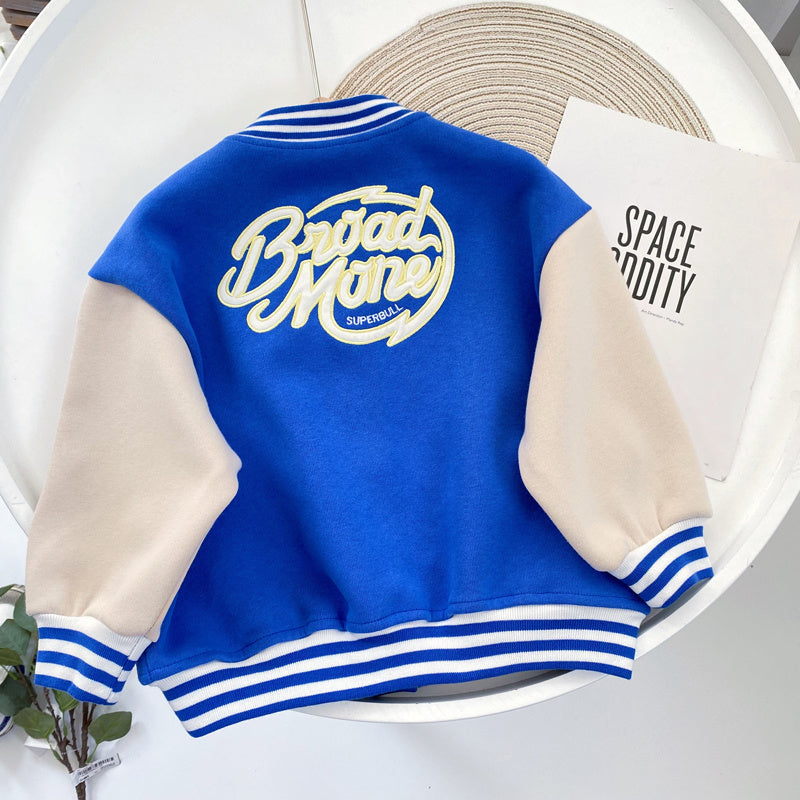 Boys Cotton Varsity Jacket.