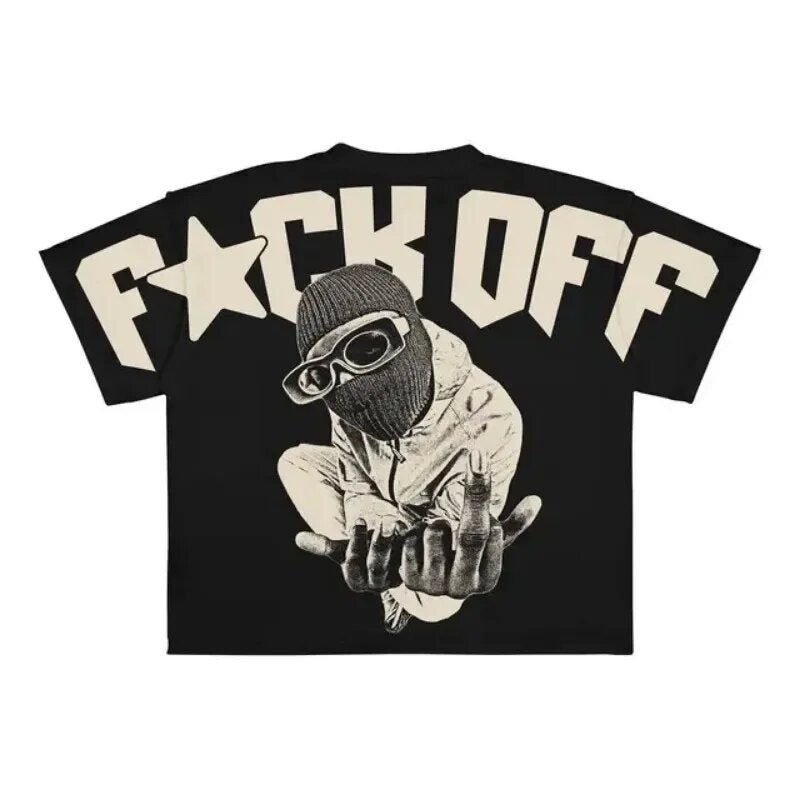 Men's Hip-Hop Gothic Graphic T-Shirt.