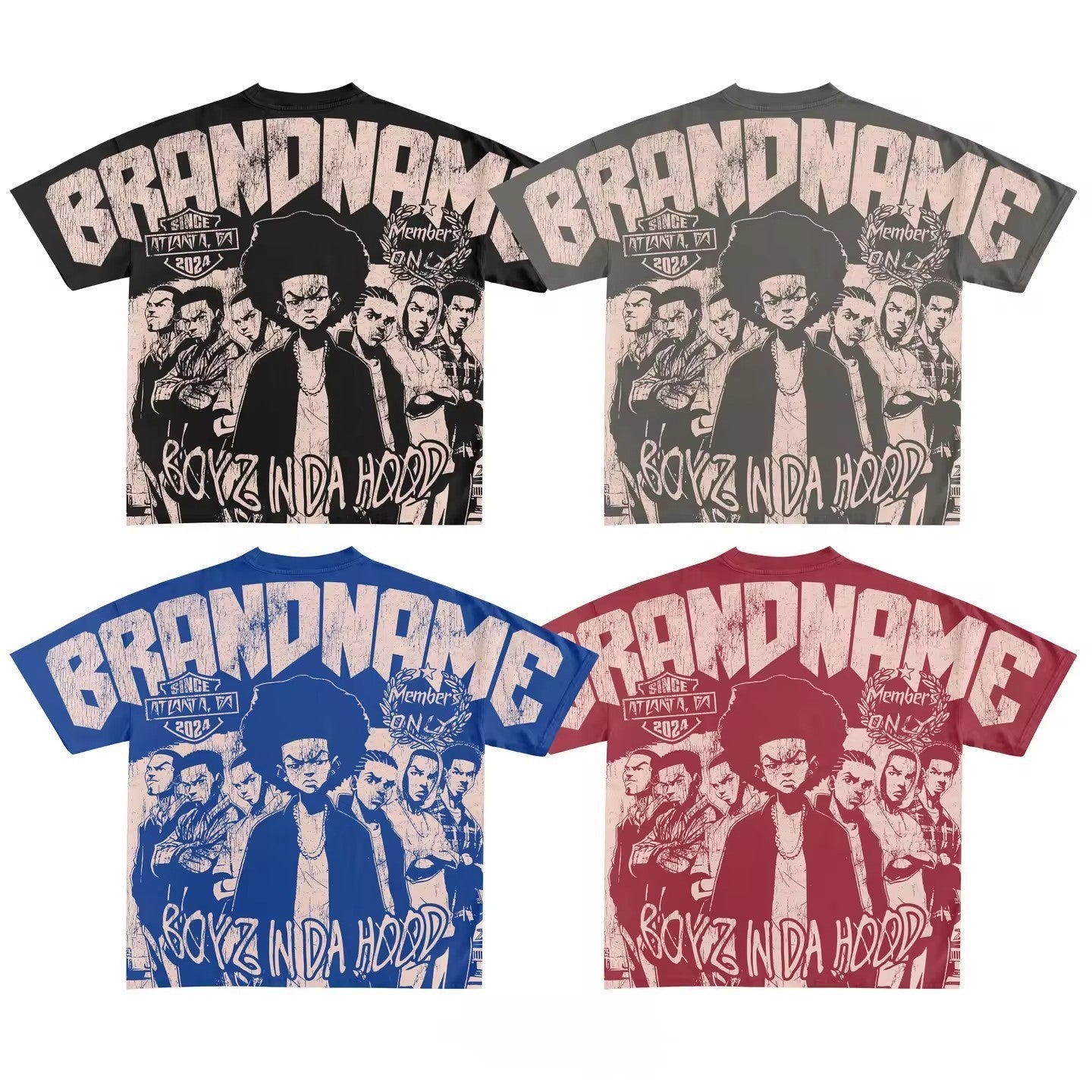 Men's Hip-Hop Graphic Cotton T-Shirt.