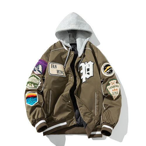 Men's Fashionable Letter Badge Jacket.