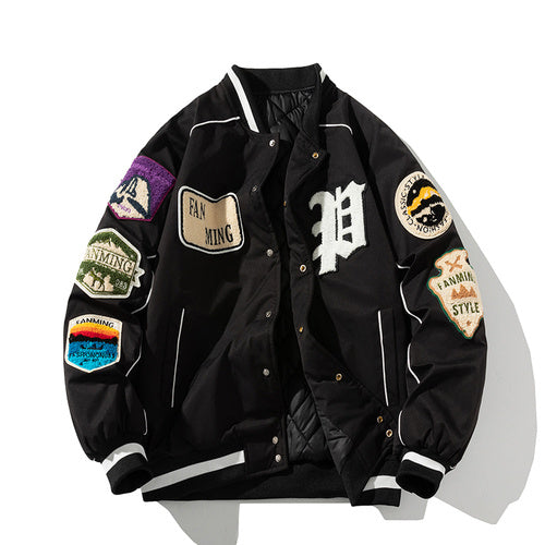 Men's Fashionable Letter Badge Jacket.