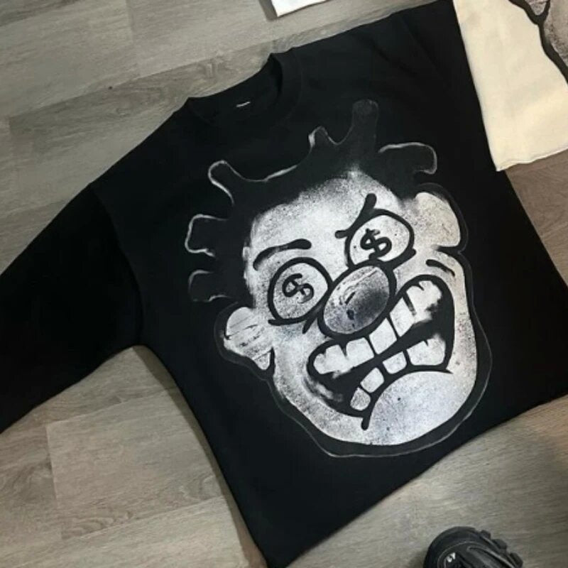 Men's Cartoon Pattern Hip-Hop T-Shirt.