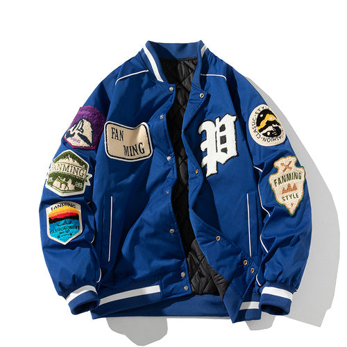 Men's Fashionable Letter Badge Jacket.