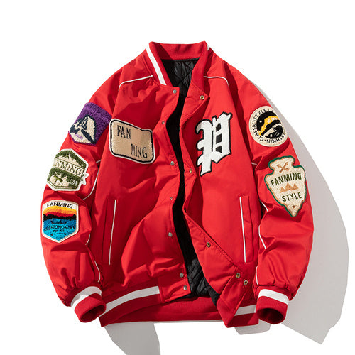 Men's Fashionable Letter Badge Jacket.