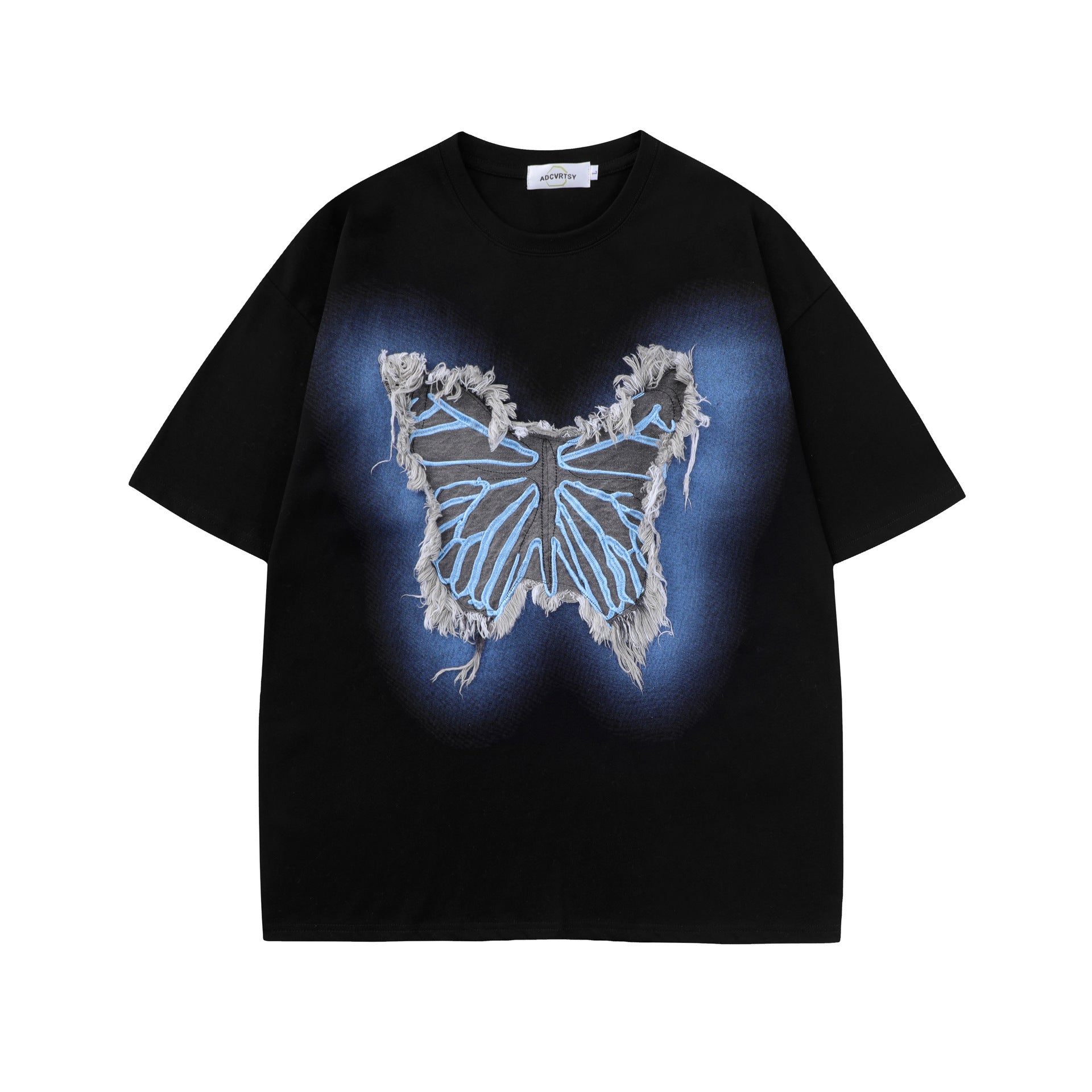 Unisex Butterfly Patch Short-Sleeved T-Shirt.