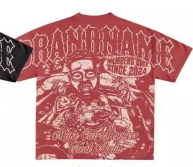 Men's Hip-Hop Graphic Cotton T-Shirt.