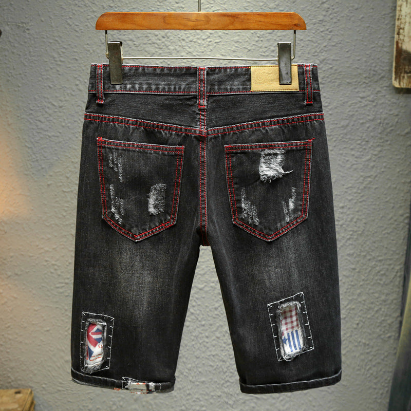 Men's European & American Street Denim Shorts.