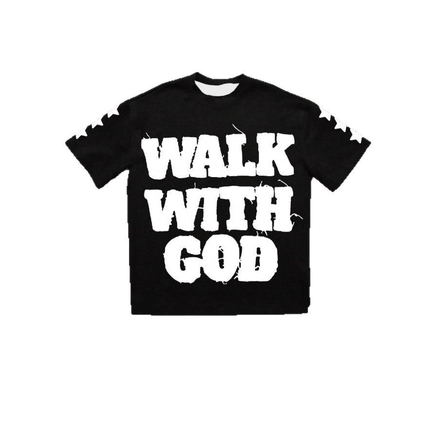 Unisex Hip-Hop Style Letter Pattern T-Shirt.