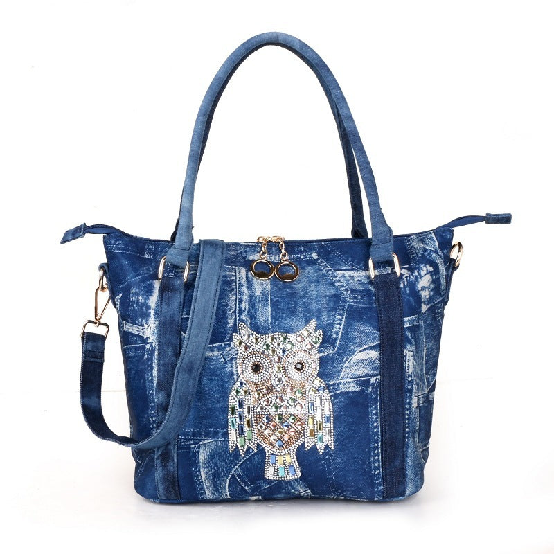 Washed Nostalgic Denim Crossbody Bag.