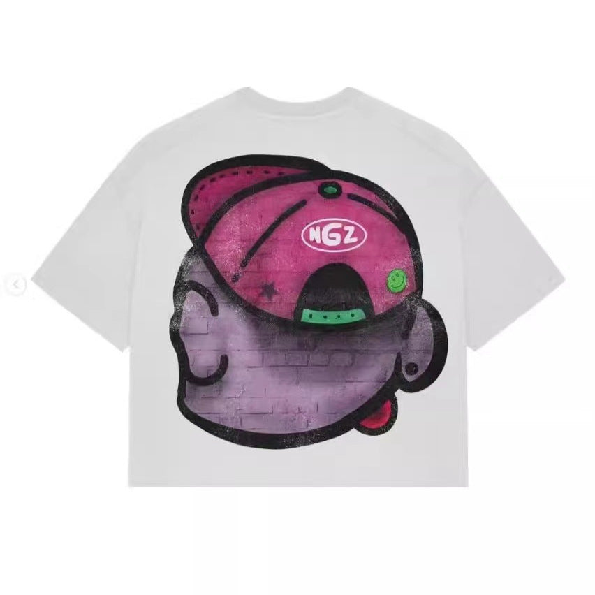 Men's Graphic Printed Cartoon Style T-Shirt.