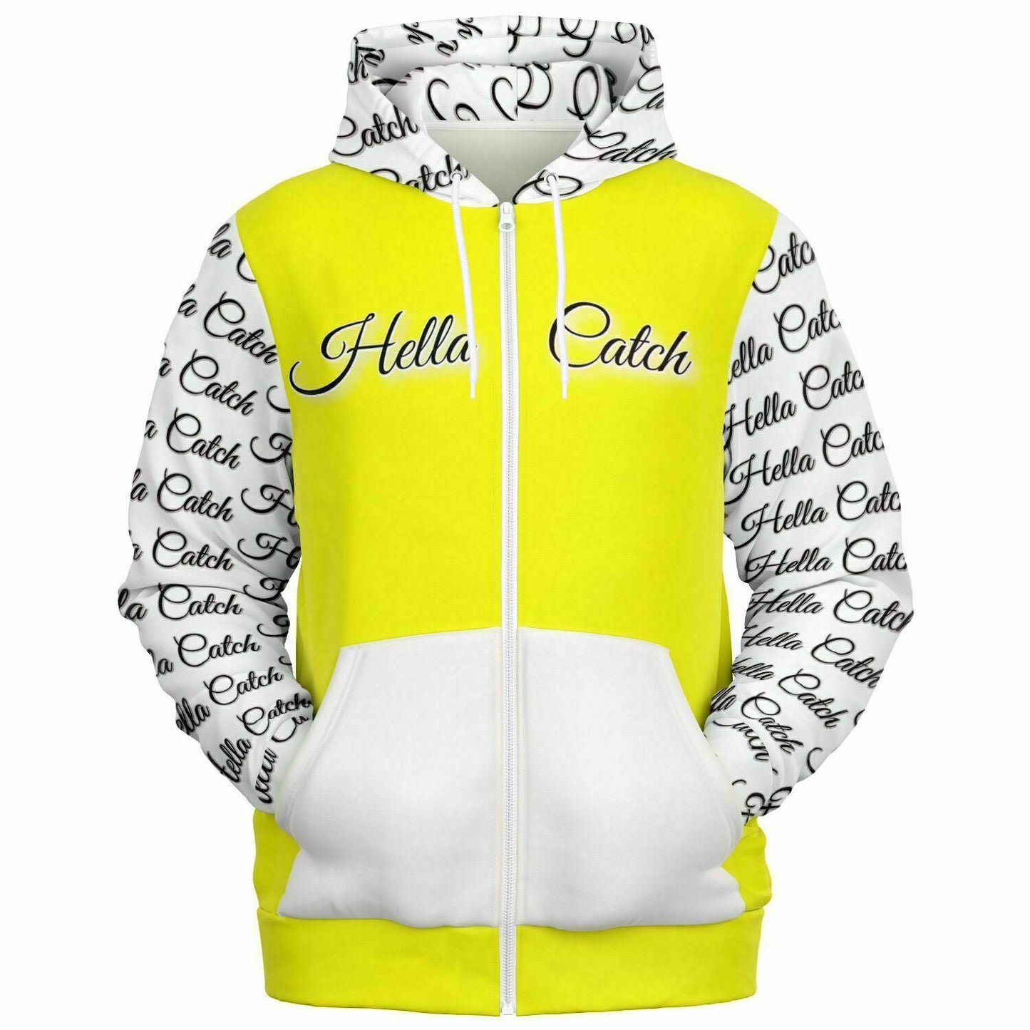 "Hella Catch" Men's Fashion Zip-Up Hoodie - AOP