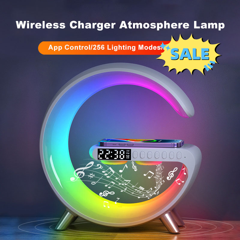 New Intelligent G Shaped Atmosphere LED Lamp With Bluetooth, App Controller, & Wireless Charger