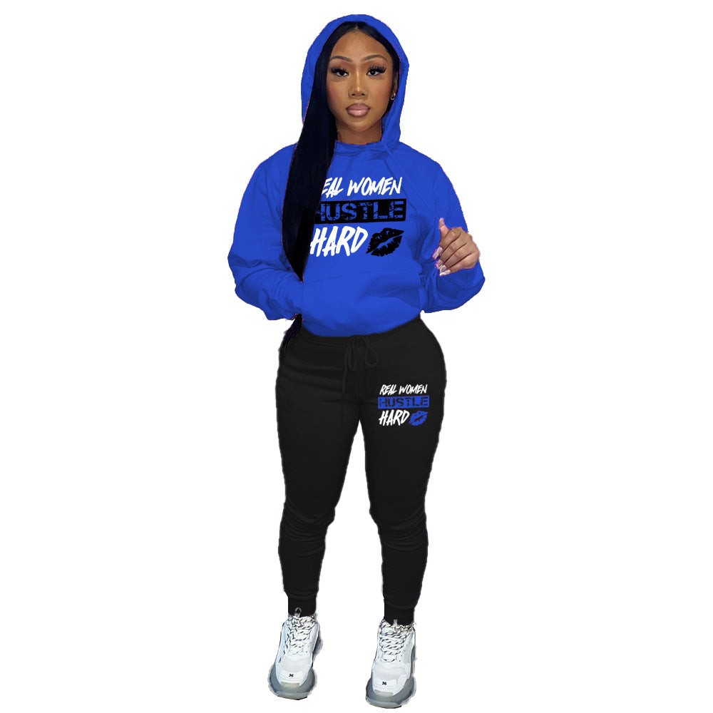 Women's Velvet Hoodie Sports Suit.