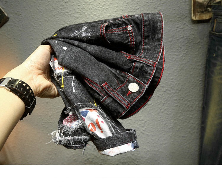 Men's European & American Street Denim Shorts.