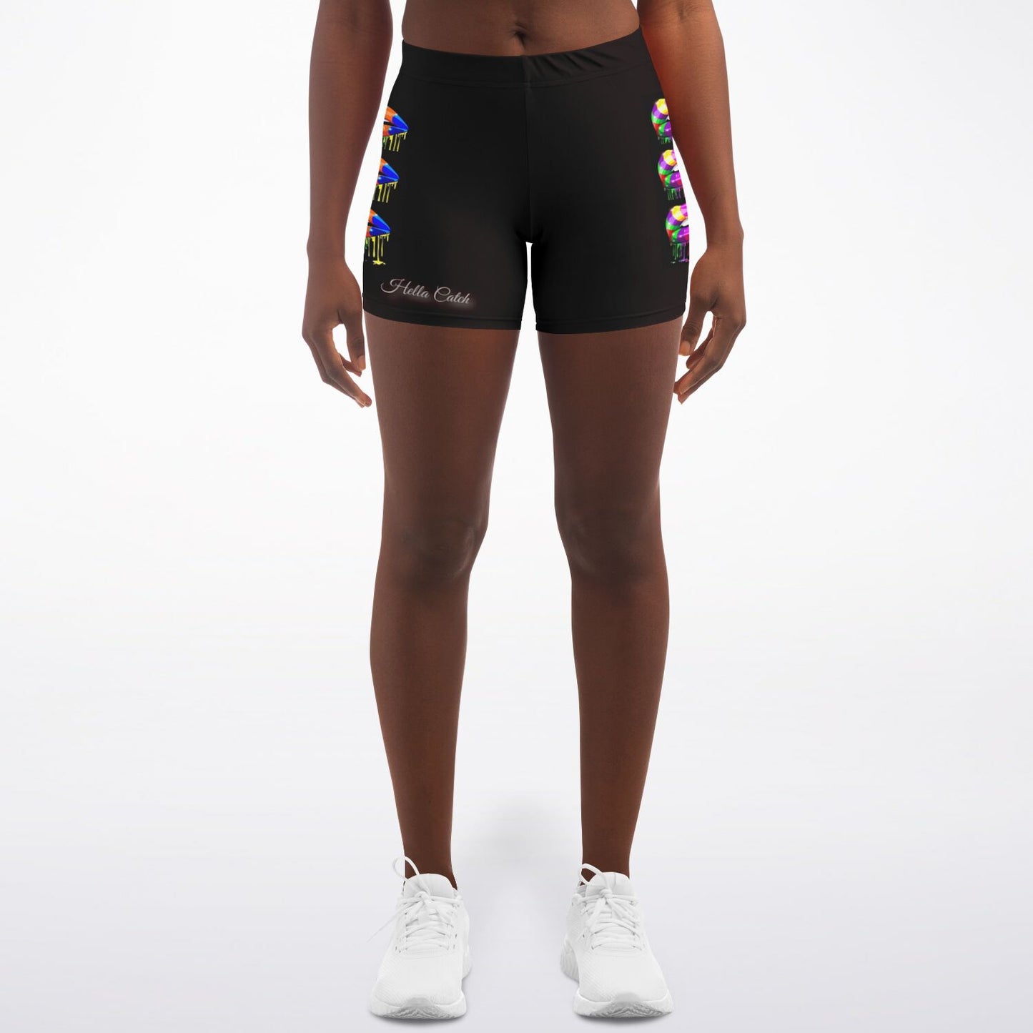 "Hella Catch" (Kissy) Legging Shorts - AOP