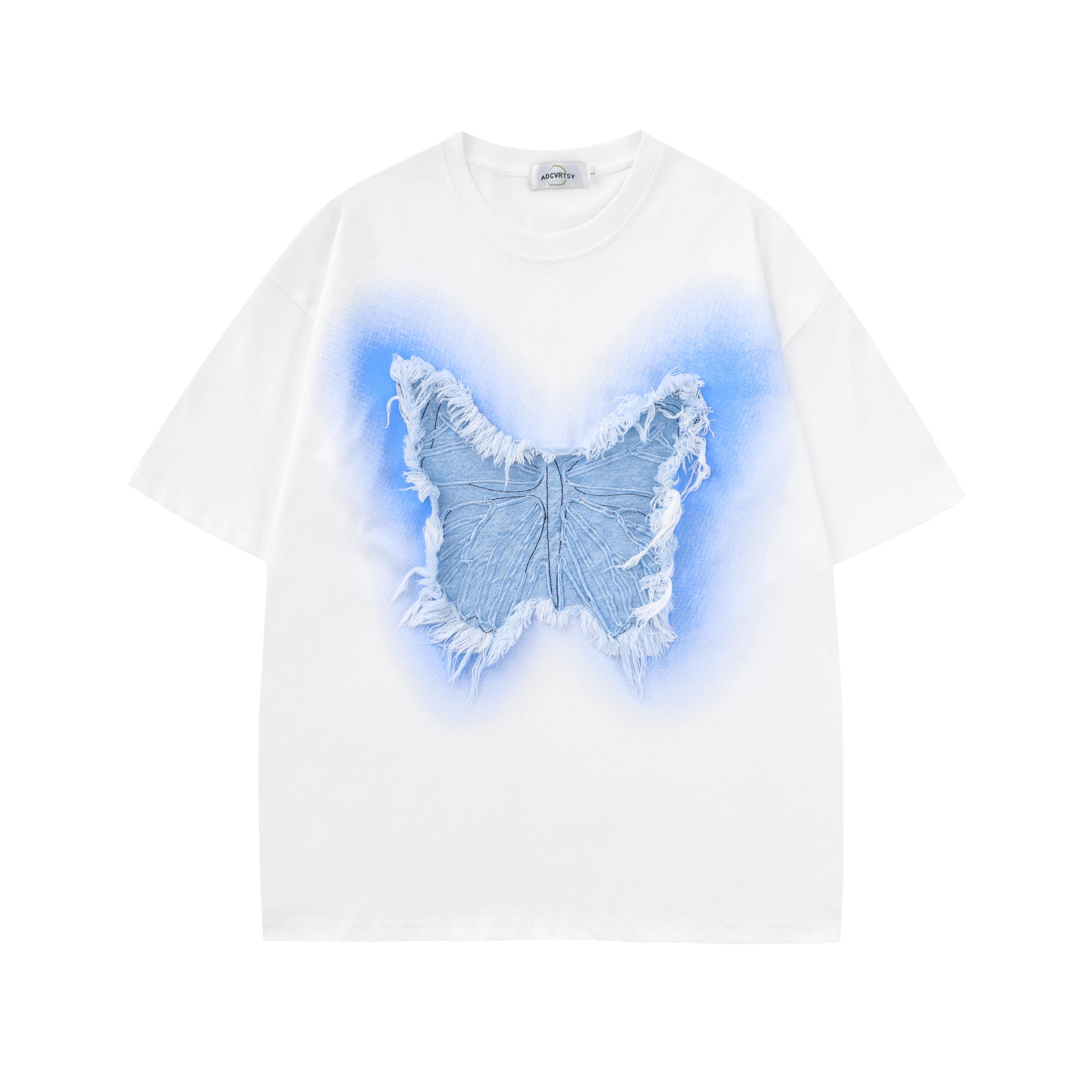 Unisex Butterfly Patch Short-Sleeved T-Shirt.