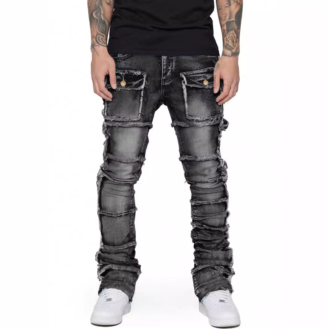 Men's Denim Straight-Leg Fashion Jeans.
