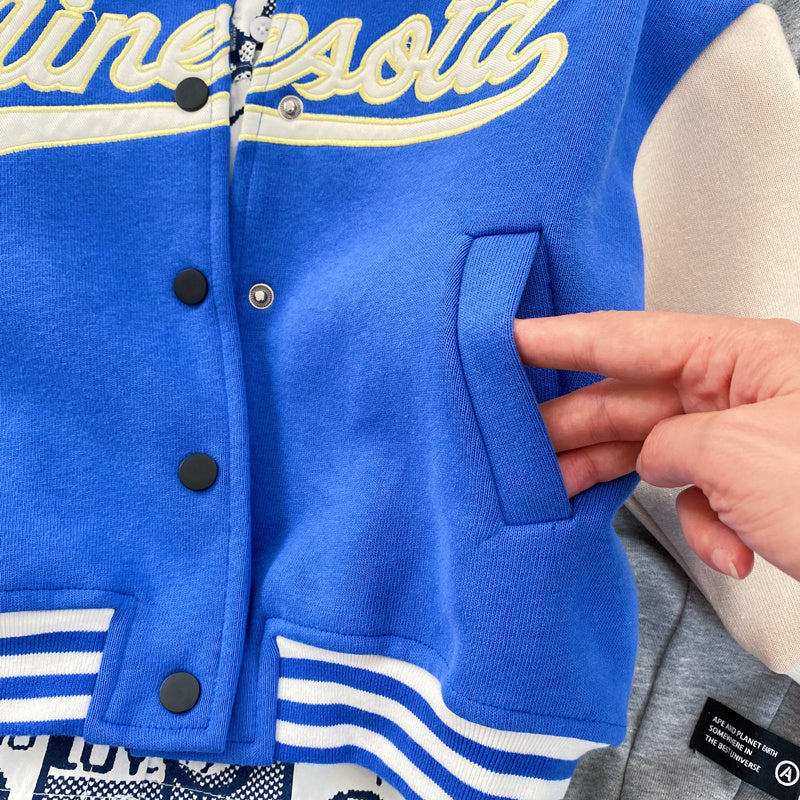 Boys Cotton Varsity Jacket.