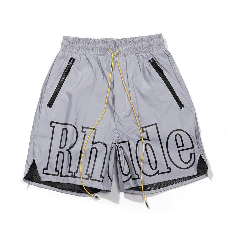 Men's Reflective Casual Five-Point Shorts.