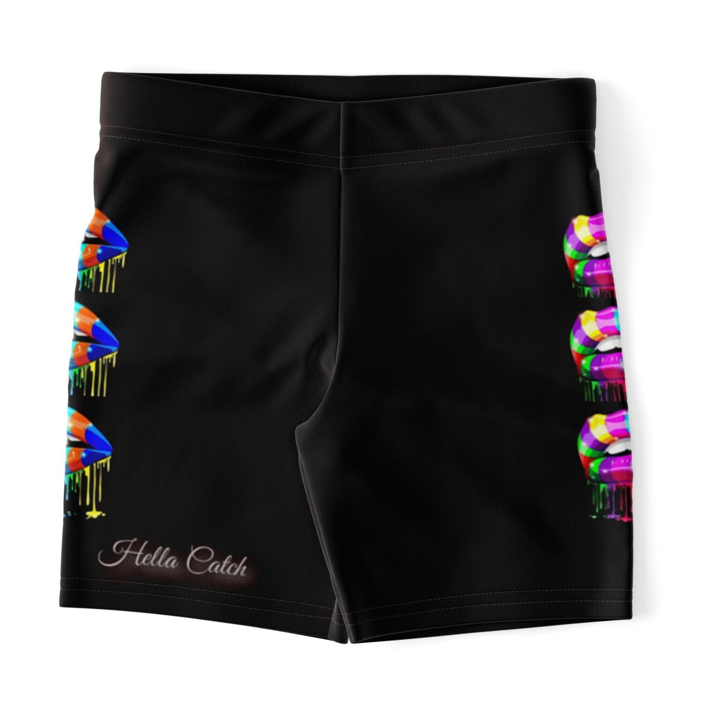 "Hella Catch" (Kissy) Legging Shorts - AOP