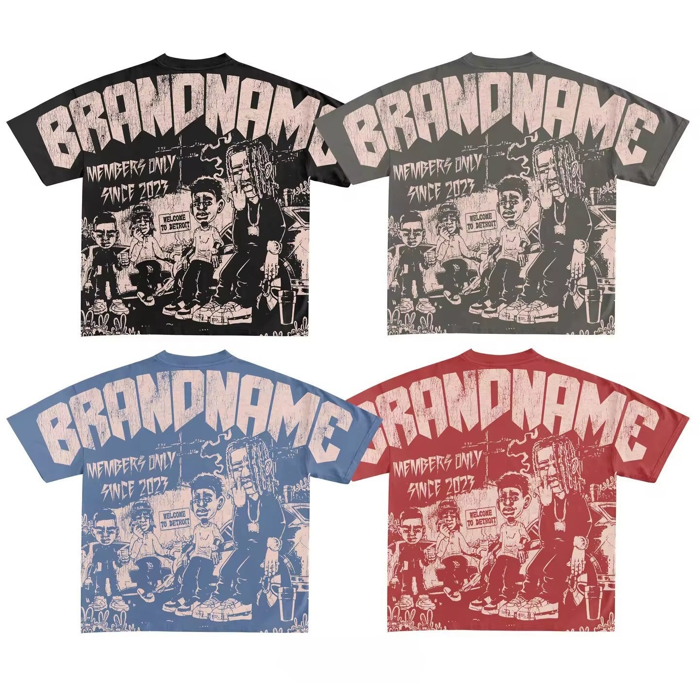 Men's Hip-Hop Graphic Cotton T-Shirt.