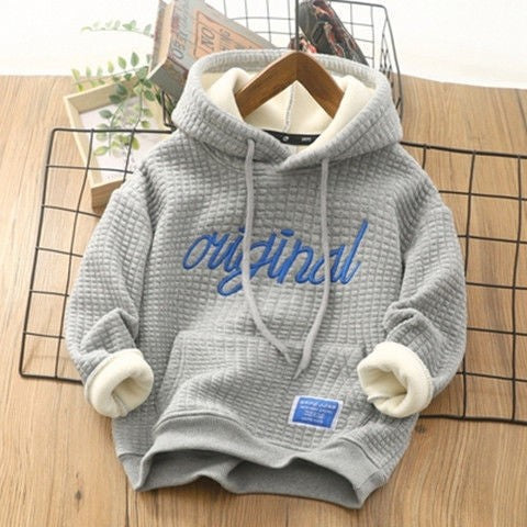 Boy's Embroidered Fleece Hoodie.