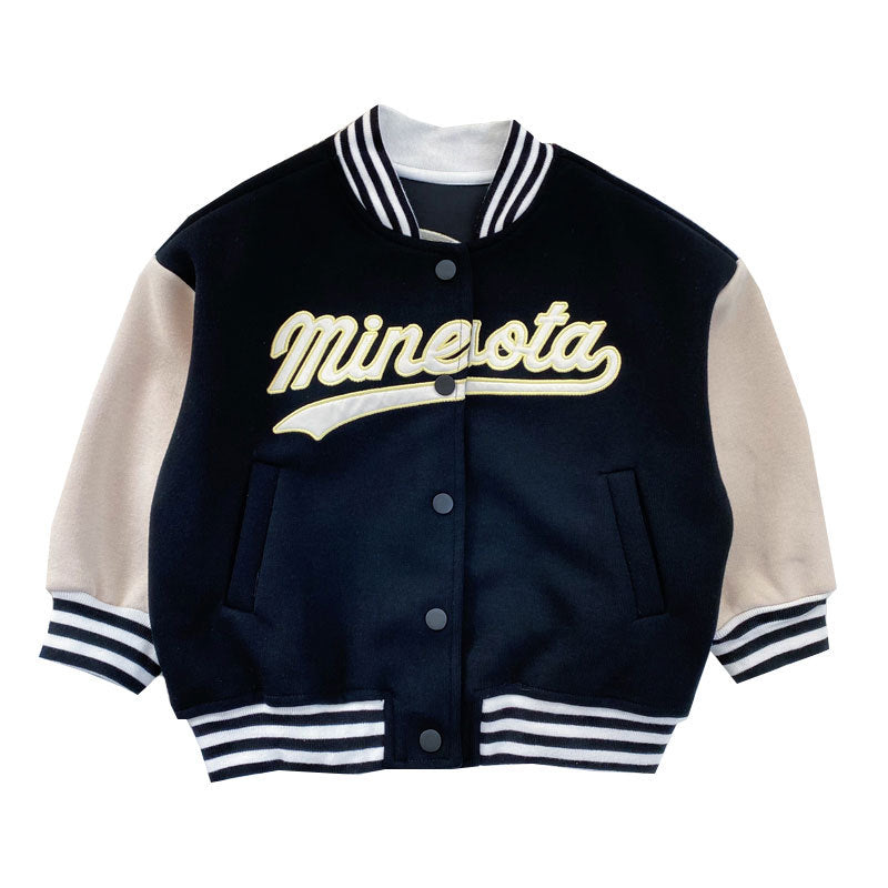 Boys Cotton Varsity Jacket.