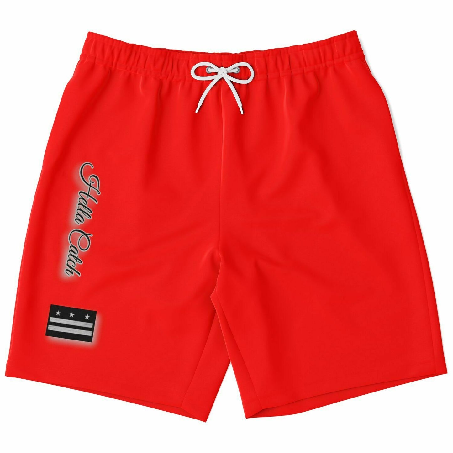 "Hella Catch" (D.C. Flag) Athletic Long Shorts - AOP