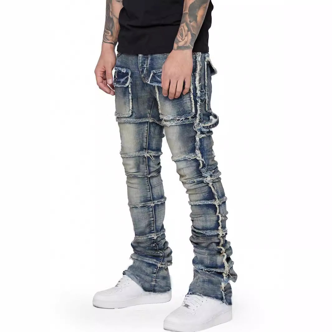 Men's Denim Straight-Leg Fashion Jeans.