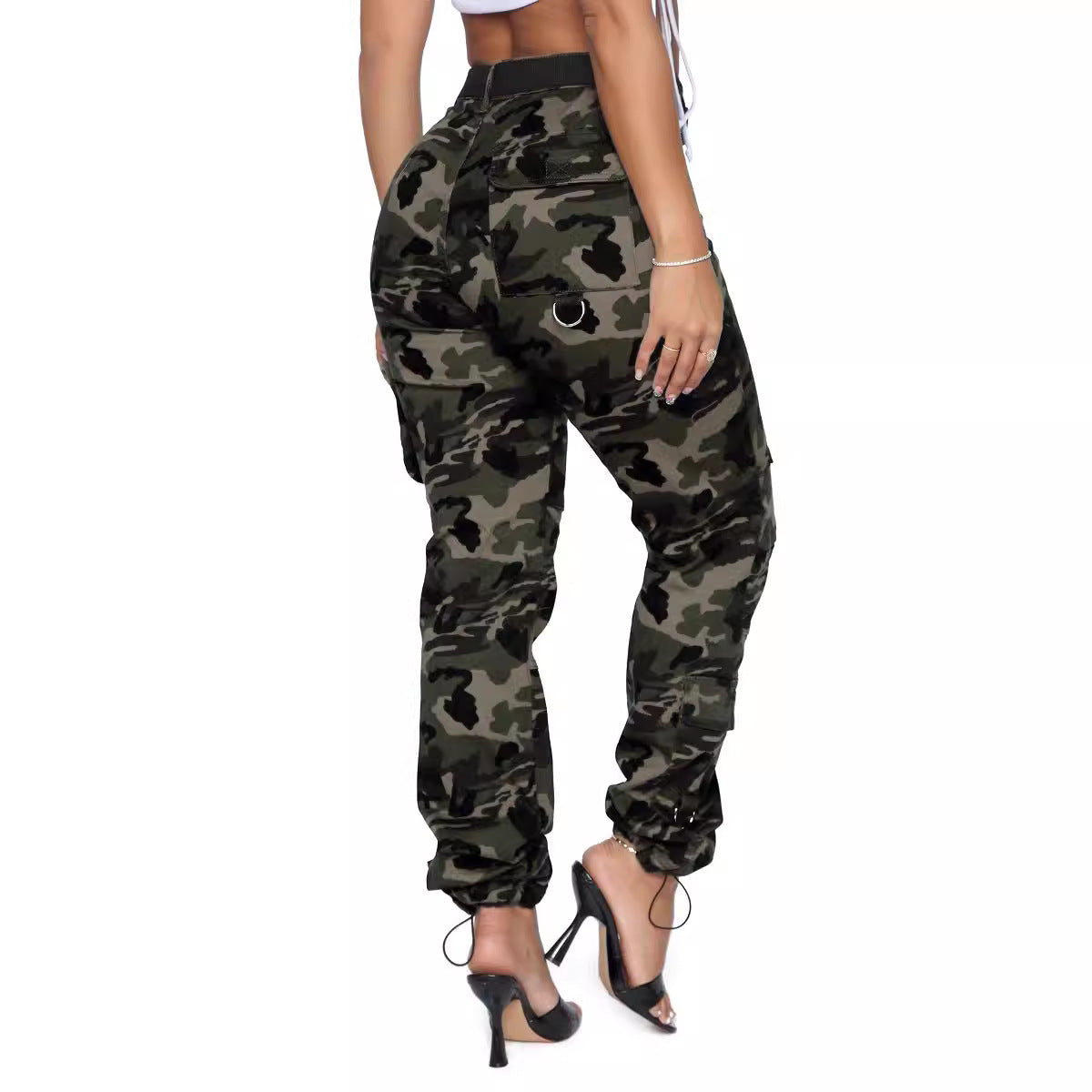 Women's Denim Camouflage Cargo Jeans.