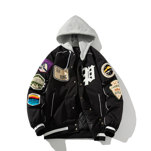 Men's Fashionable Letter Badge Jacket.