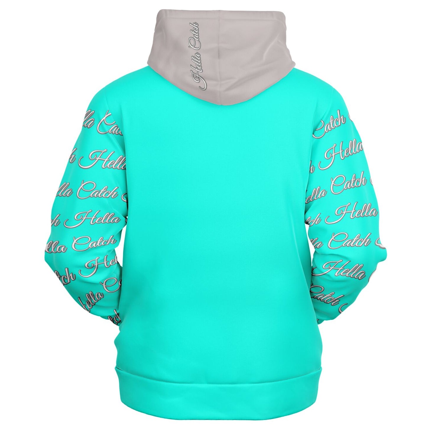 "Hella Catch" Women's Athletic Zip-Up Hoodie - AOP