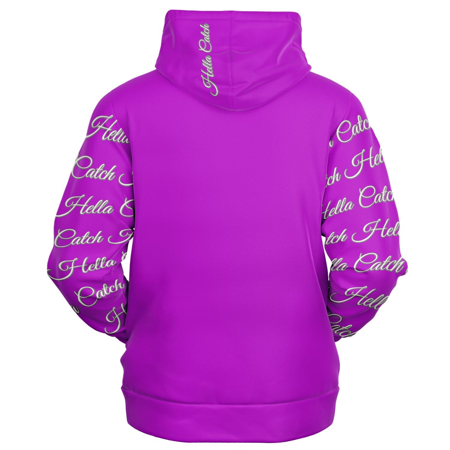 "Hella Catch" Women's Athletic Zip-Up Hoodie - AOP