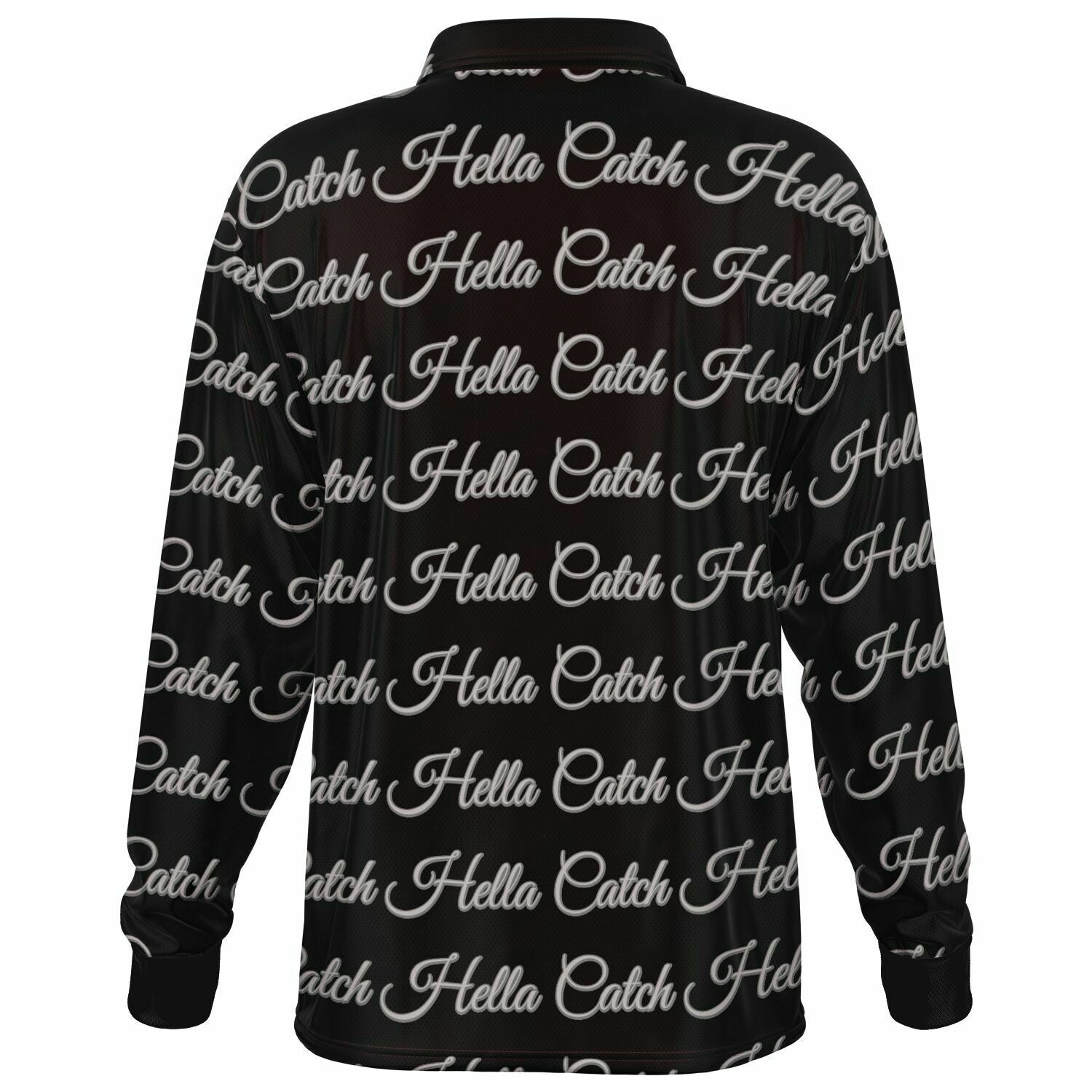'Hella Catch" Men’s Long Sleeve Polo Shirt – AOP