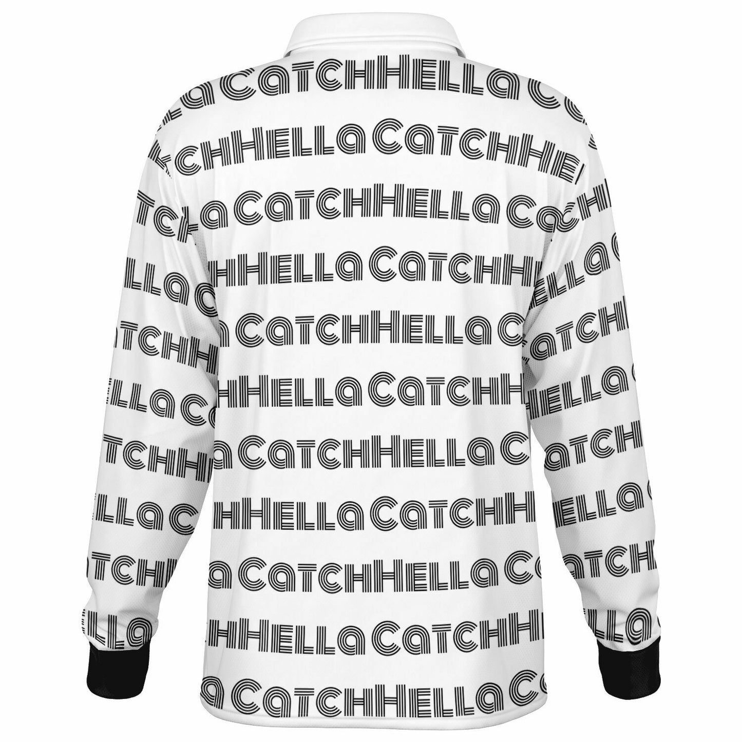 "Hella Catch" Men’s Long Sleeve Polo Shirt – AOP