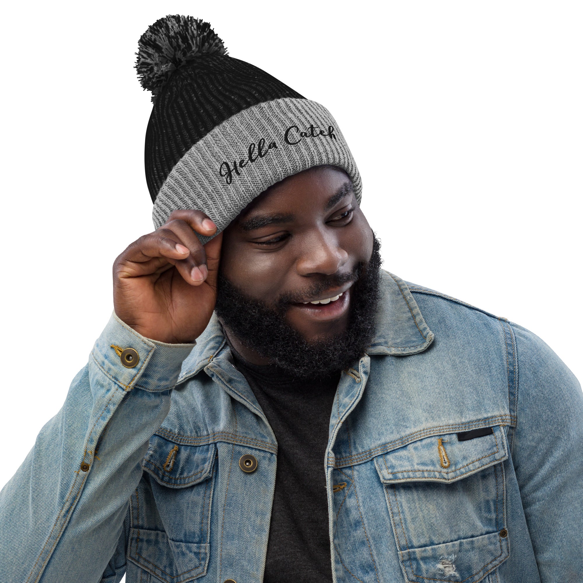 "Hella Catch" Pom-Pom Beanie